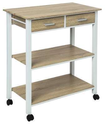Desserte de cuisine Bivoak - 2 tiroirs - Beige