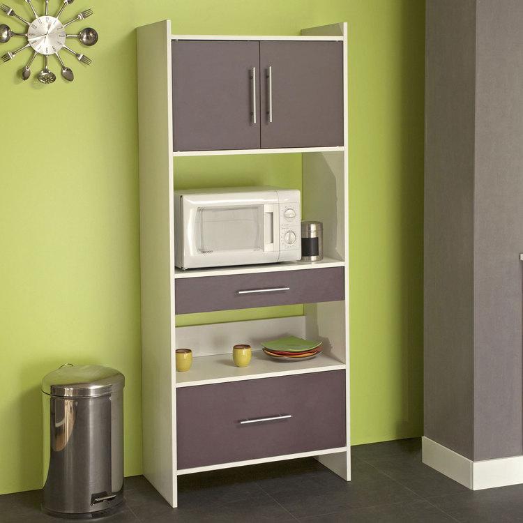 Meuble desserte micro-ondes L70xP40xH180cm SIMPLY