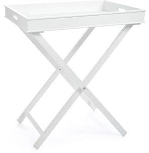 Desserte pliable en bois naturel - blanche Desserte pliable en bois naturel