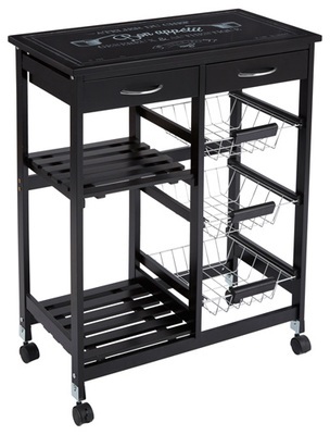 Desserte de cuisine Gustaf - H. 61 cm - Noir