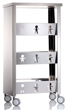 Desserte de cuisine en acier et inox avec roulette