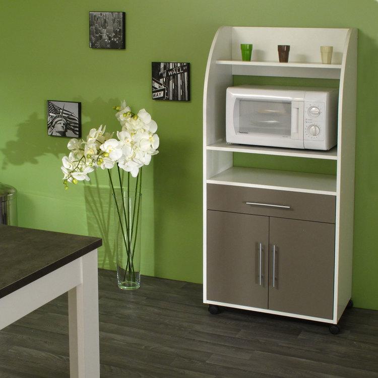 Meuble desserte micro-ondes sur roulettes L63xP40x