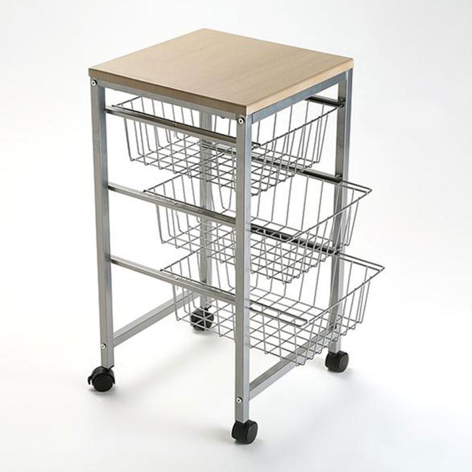 Chariot de cuisine 3 étages en bois Chariot de cuisine 3 étages