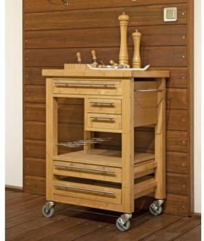 Desserte de cuisine en bois bambou milan dm creati