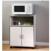 Meuble desserte micro-ondes sur roulettes 2 portes