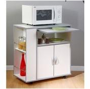 Meuble desserte micro-ondes sur roulettes 2 portes
