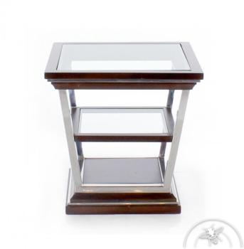 Bout de canapé carré bois foncé - La Boétie Bout de canapé carré bois
