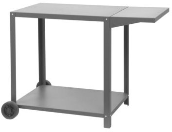 Desserte pour plancha en acier sur roulettes 2 pla
