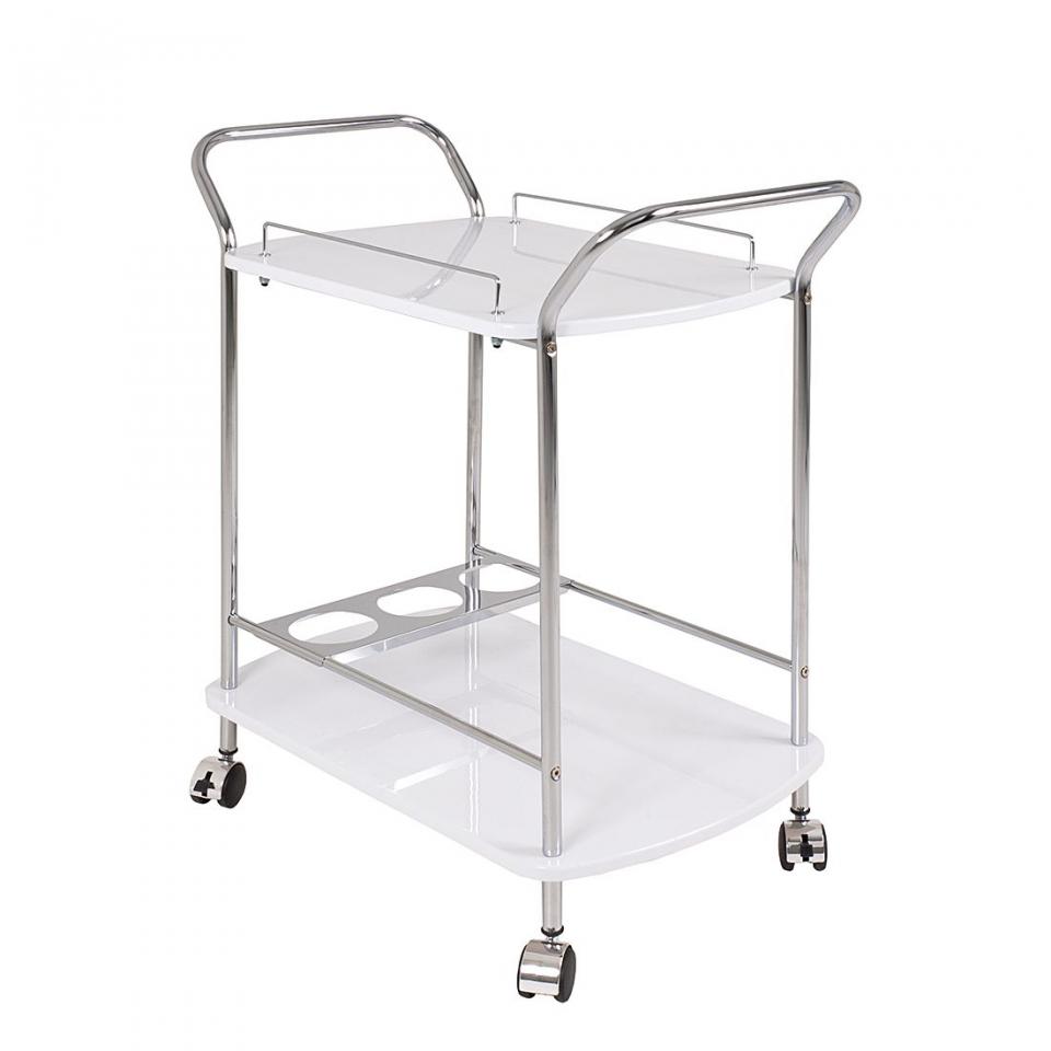 Desserte Tullius - Chrome / Blanc brillant