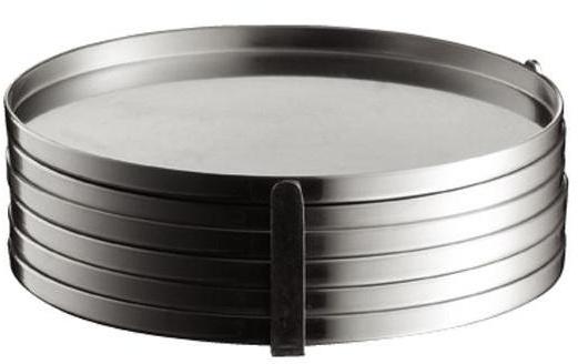 Cylinda Line - Sous-verres 6 pièces - inox mat Cylinda Line - Sous-verres