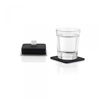 Trayan - Set de 6 Lot de dessous de verres - noir mat Trayan - Set de 6 Lot de dessous