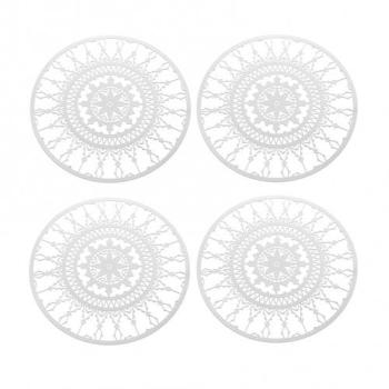 Italic Lace Round Coaster - 4 Dessous de plat - bl