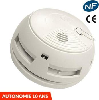 Détecteur de fumée Autonomie 10 ans NF ABB Détecteur de fumée Autonomie