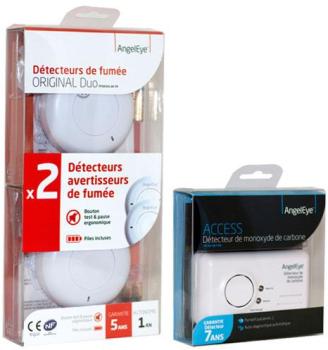 ANGELEYE Lot de 2 détecteurs avertisseurs autonomes ANGELEYE Lot de 2 détecteurs