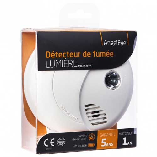 ANGELEYE Lumière Détecteur de fumée avec lumière d