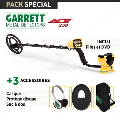 Détecteur de Métaux Garrett Ace 250 : Casque + Pro