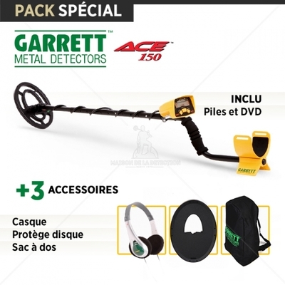 Détecteur de Métaux Garrett Ace 150 : Casque + Pro