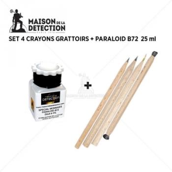 Set 4 crayons grattoirs Paraloid B72 Set 4 crayons grattoirs Paraloid