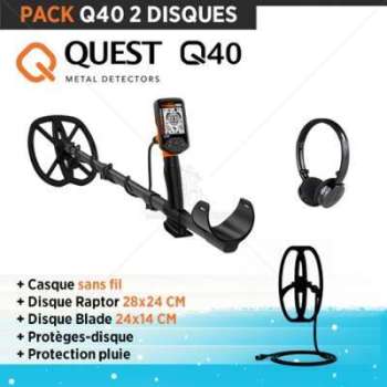 Détecteur de Métaux Quest Q40 Pack 2 disques Détecteur de Métaux Quest