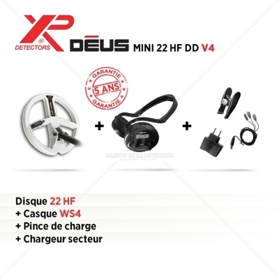 Détecteur de Métaux XP DEUS Mini, WS4 disque 22.5