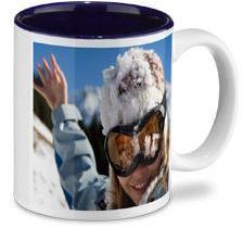 Mug photo intérieur coloré (bleu)
