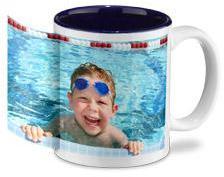 Mug photo intérieur coloré (panorama, bleu)