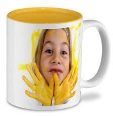 Mug photo intérieur coloré (jaune)