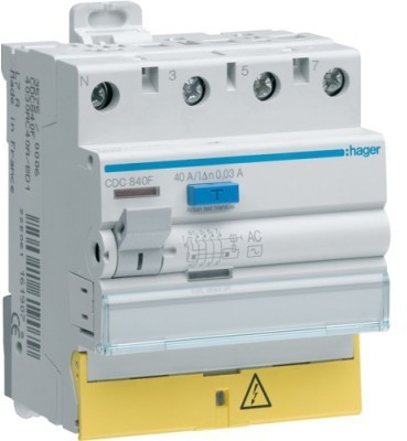 HAGER - Inter différentiel 40A 30mA AC - Tétrapola