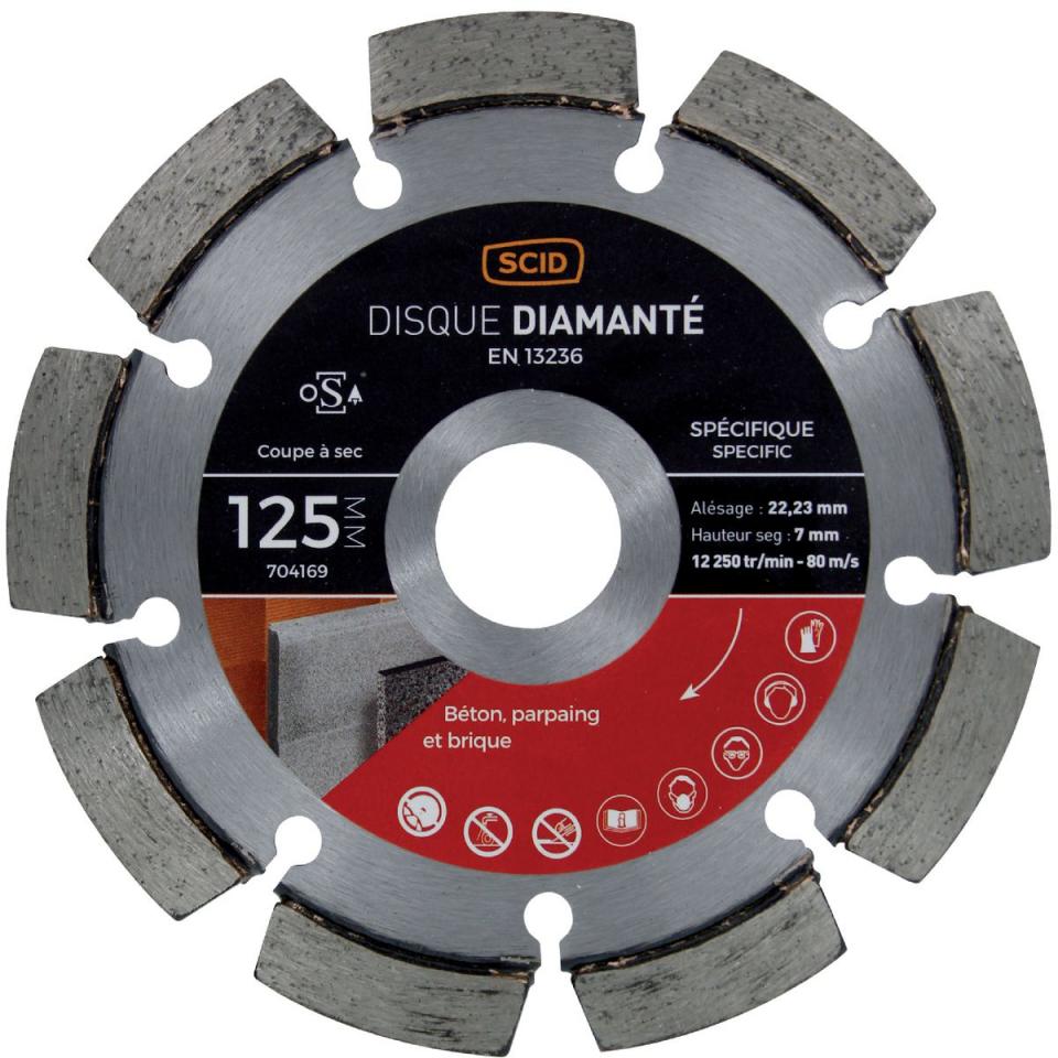 Disque diamanté à déjointoyer SCID - Diamètre 125