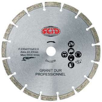 Disque diamanté pro granit SCID - Diamètre 230 mm