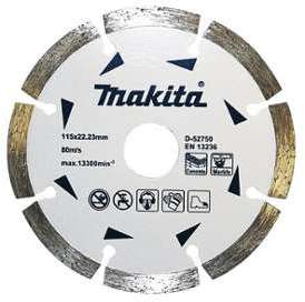 Disque diamant MAKITA D-52750 115mm pour béton et marbre Disque diamant MAKITA D-52750