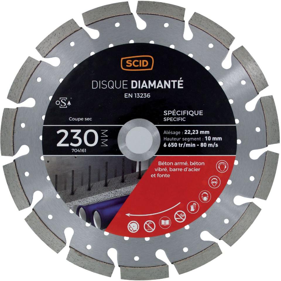 Disque diamanté ventillé béton métal SCID - Diamèt