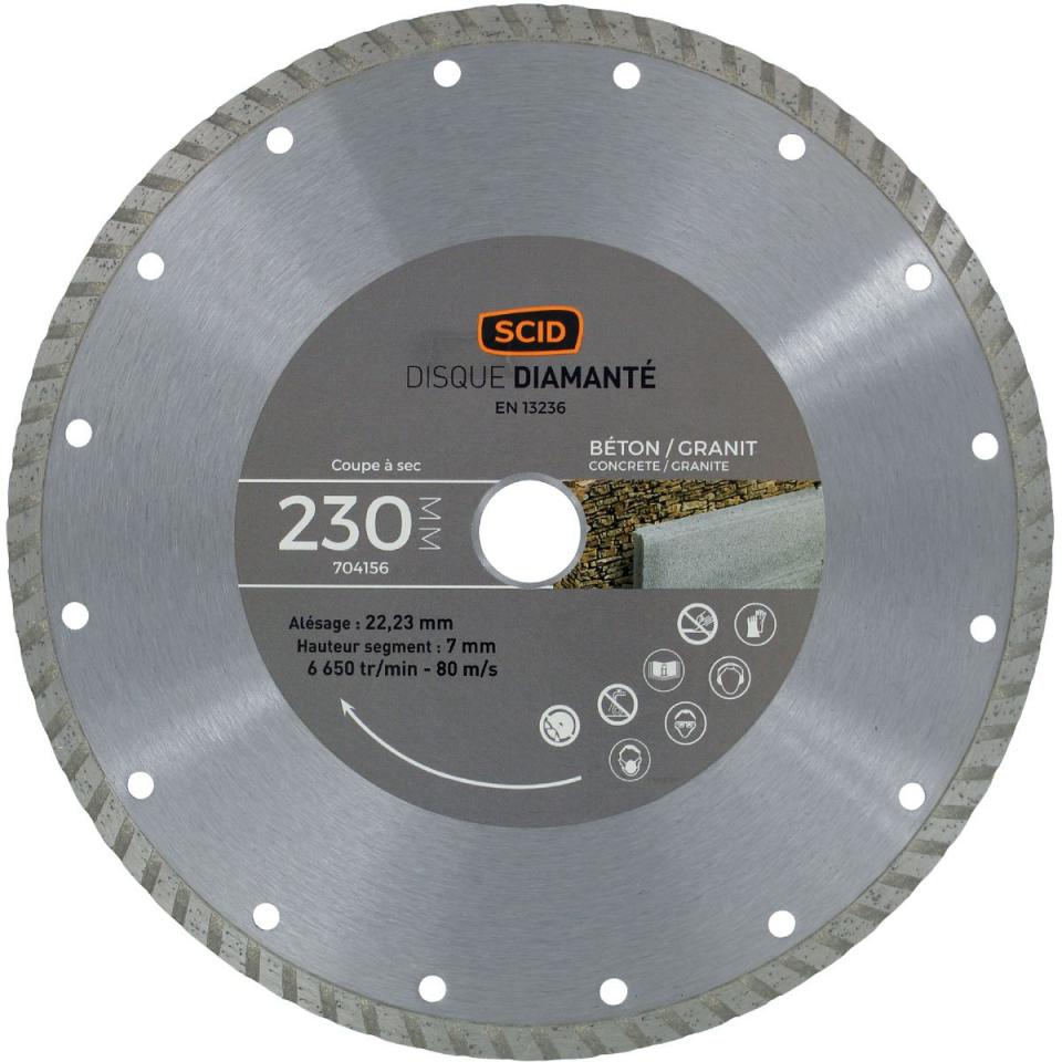Disque diamanté béton granit bricolage SCID - Diam