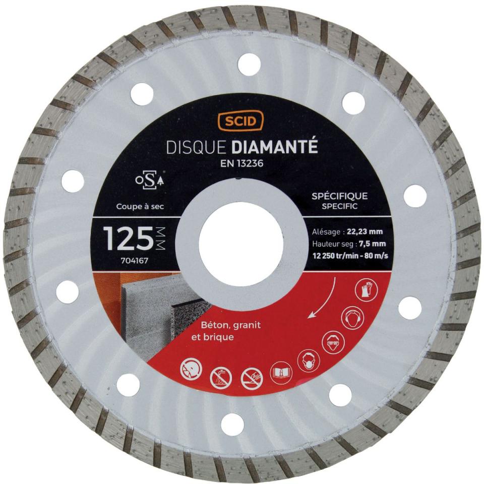 Disque diamanté spécifique crénelé SCID - 125 mm