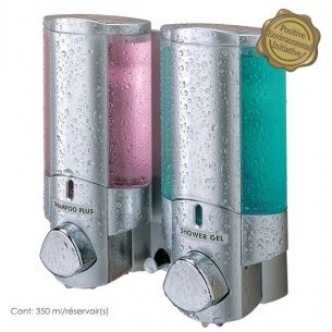 66235 Distributeur de savon Aviva Satin, 2 réservo