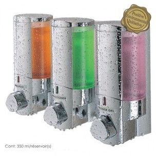 66345 Distributeur de savon Aviva Chrome, 3 réserv