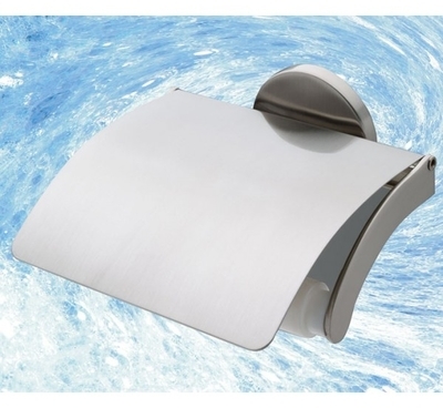 Porte Papier avec couvercle en Zamack couleur acier Porte Papier avec couvercle