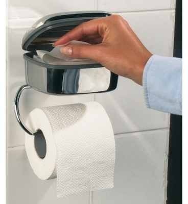 Dérouleur de papier de toilette et porte-lingettes