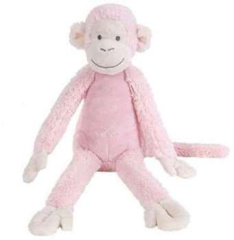 Peluche Doudou Singe Mickey Rose 33 cm Happy Horse