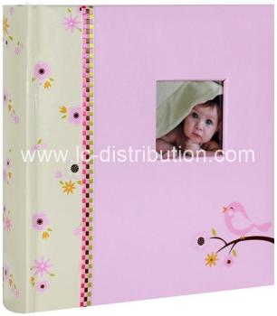 Album Photo Naissance à pochettes Oiseau Rose pour Album Photo Naissance à pochettes