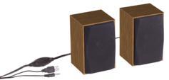 Haut-parleurs stéréo actifs USB design bois