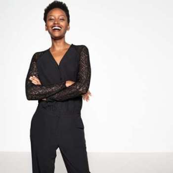 Combinaison pantalon, manches dentelle - La Redout