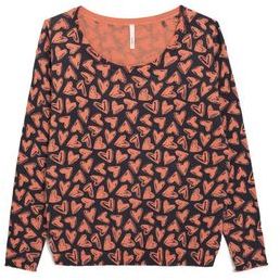 Pull imprimé curs bleu et corail I.Code