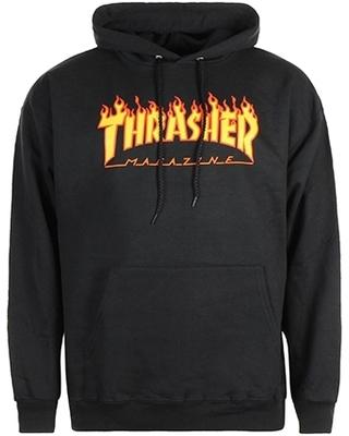 Thrasher - Sweat Capuche Flame Noir Thrasher - Sweat Capuche Flame