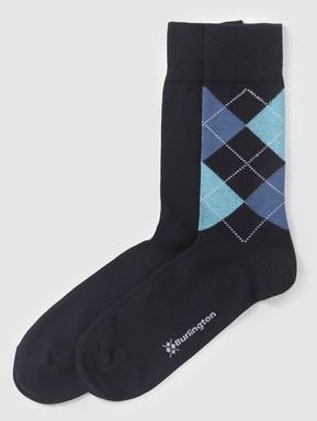 Chaussettes unies et motifs losange, lot de 2 pair