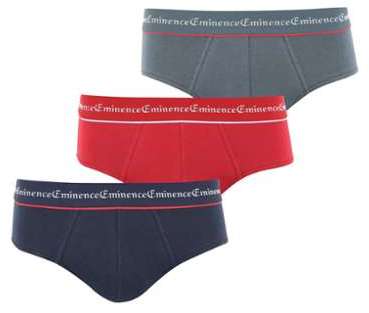 Lot de 3 slips confort homme Eminence_rouge + bleu
