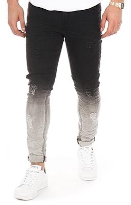 John H - Jean Slim A1528 Noir Dégradé Gris John H - Jean Slim A1528 Noir