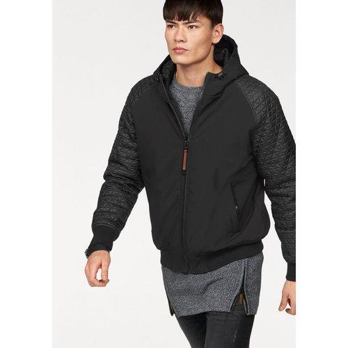 Blouson bi-matière à capuche homme John Devin_Noir