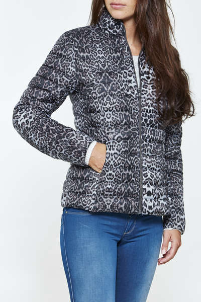 Doudoune Jott Cha Leopard Gris Femme