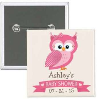 Baby shower rose et blanc de hibou de point de Bad